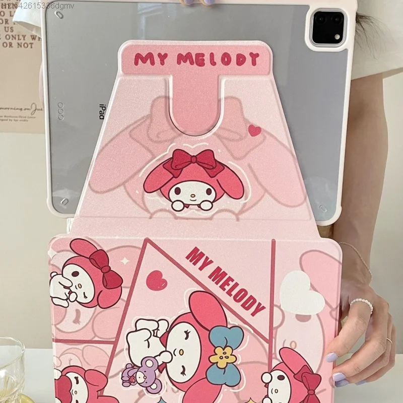 Imagem -05 - Sanrio Rosa Rotativa Ipad Case Minha Melodia Rosa 10.9 Polegada Pro 11 12.9 Tablet Computer Cover Kawaii Anime 10 2k 2023