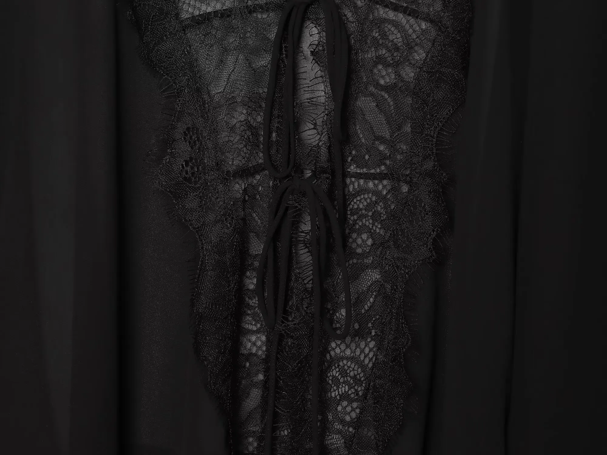 BSAY 2026 Vintage Damen Mode Transparente Bluse mit Spitzenbesatz V-Ausschnitt Vorderer Kordelzug Trompetenärmel Lässiges Strand-Sonnenschutz-Oberteil – Detail 19