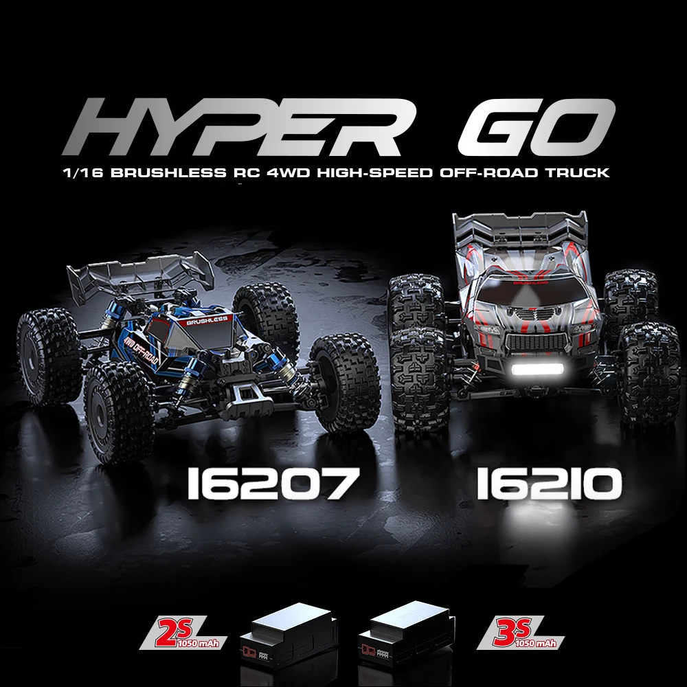 MJX Hyper Go 16207 16208 16210 70KM/H Brushless 1/16 RC Car 4WD High Speed Off-Road RC Drift Truck for Kids VS WLtoys 144010 Toy