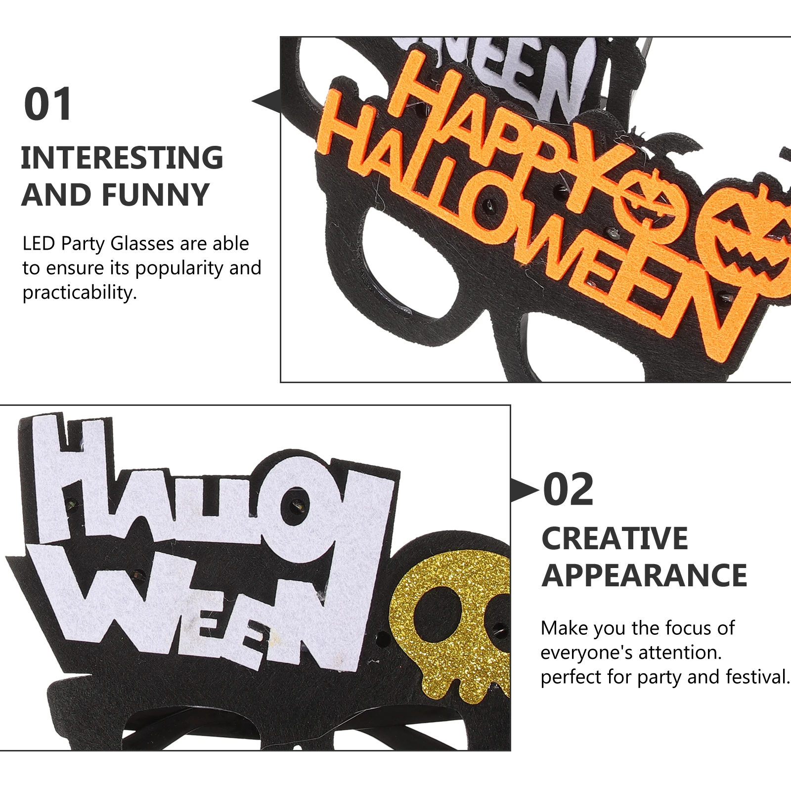 

Glowing Glasses Cosplay Eyeglasses Led for Adults Halloween Novelty Sunglasses Light up