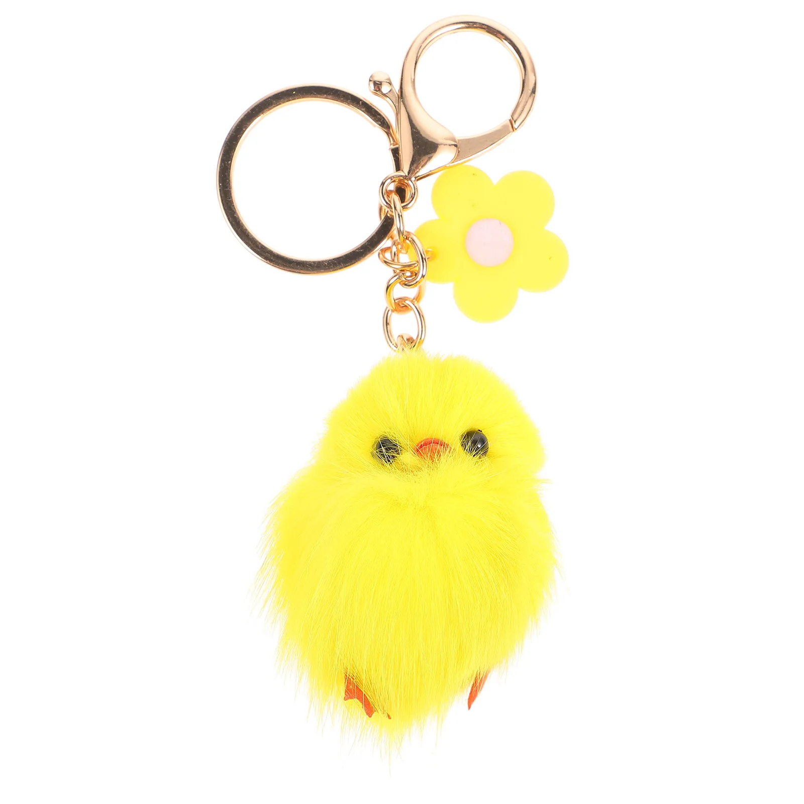 

Брелок-подвеска в виде цыпленка: маленький желтый цыпленок с желтым цветком, креативное украшение для сумки, держатель для ключей от машины, милый аксессуар, подарок