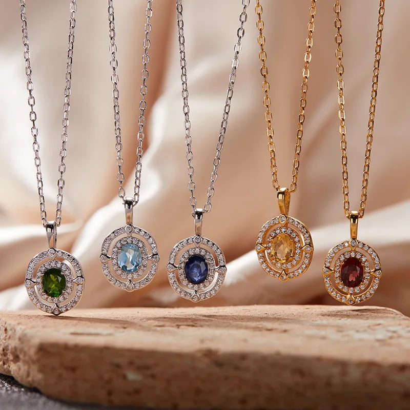 

Высококачественная легкая роскошьS925, стерлинговое серебро, 18-каратное золото, натуральный цвет, цепочка на ключицу с сокровищами, ожерелье, кулон, нишевые ювелирные изделия