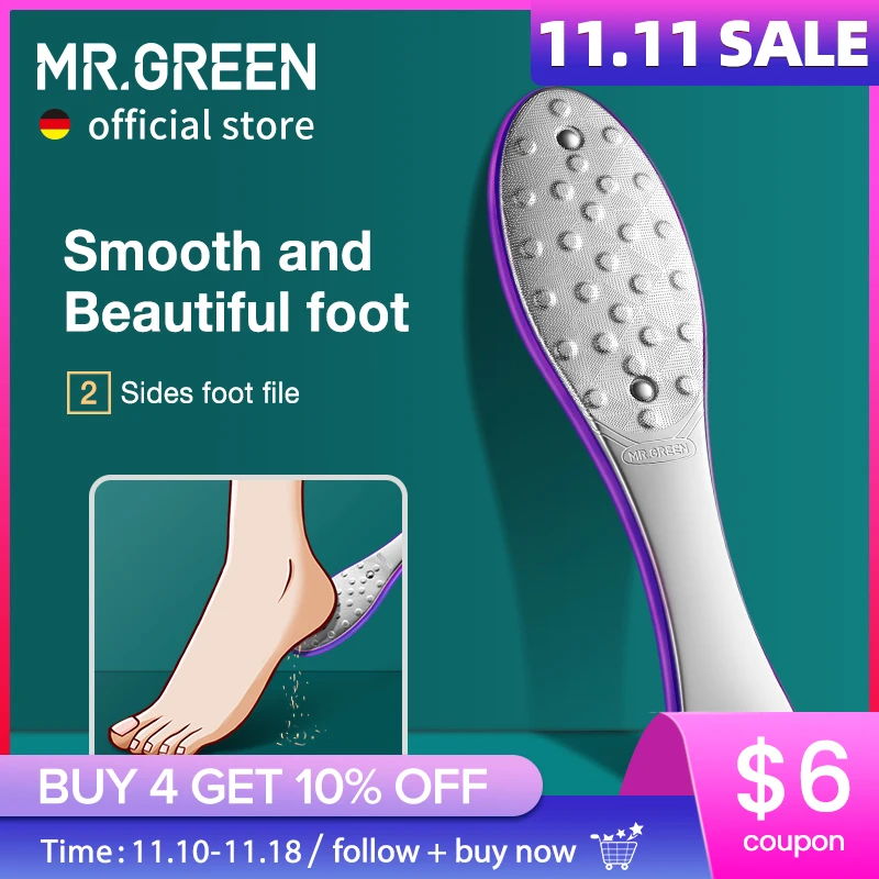 MR.GREEN Pedicure Foot Care Tools Foot File Rasps Callus Dead Foot Skin Care Remover Sets Stainless Steel Professional Two Sides