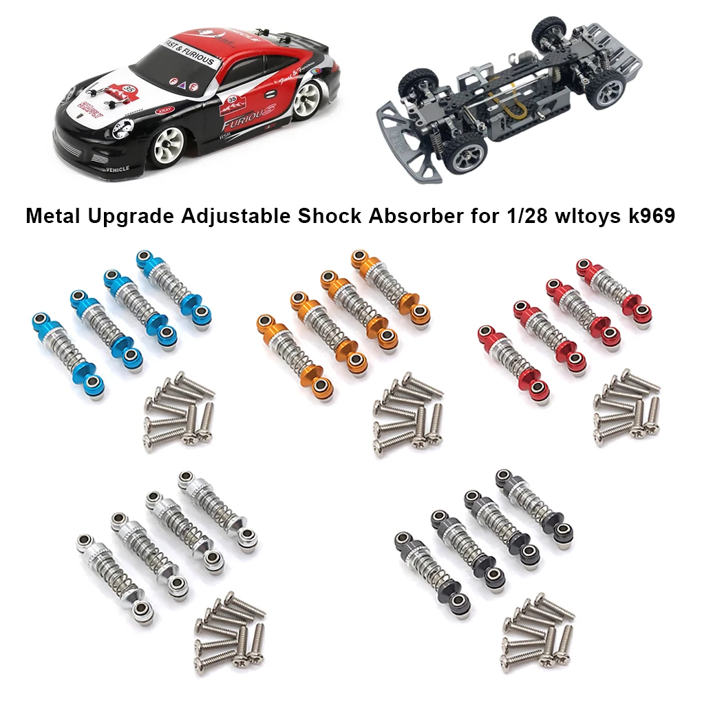 RCGOFOLLOW Metal Upgrade Adjustable Shock Absorber For WLtoys 1/28 284131 k969 K979 K989 K999 p929 p939 RC Car Spare Parts