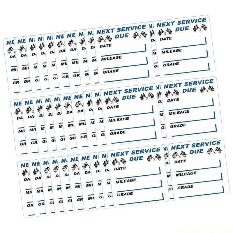 J0MA 10Pcs Static Cling Windshield Stickers Next Service Due Oil Change Reminder Automotive Windshield Decal