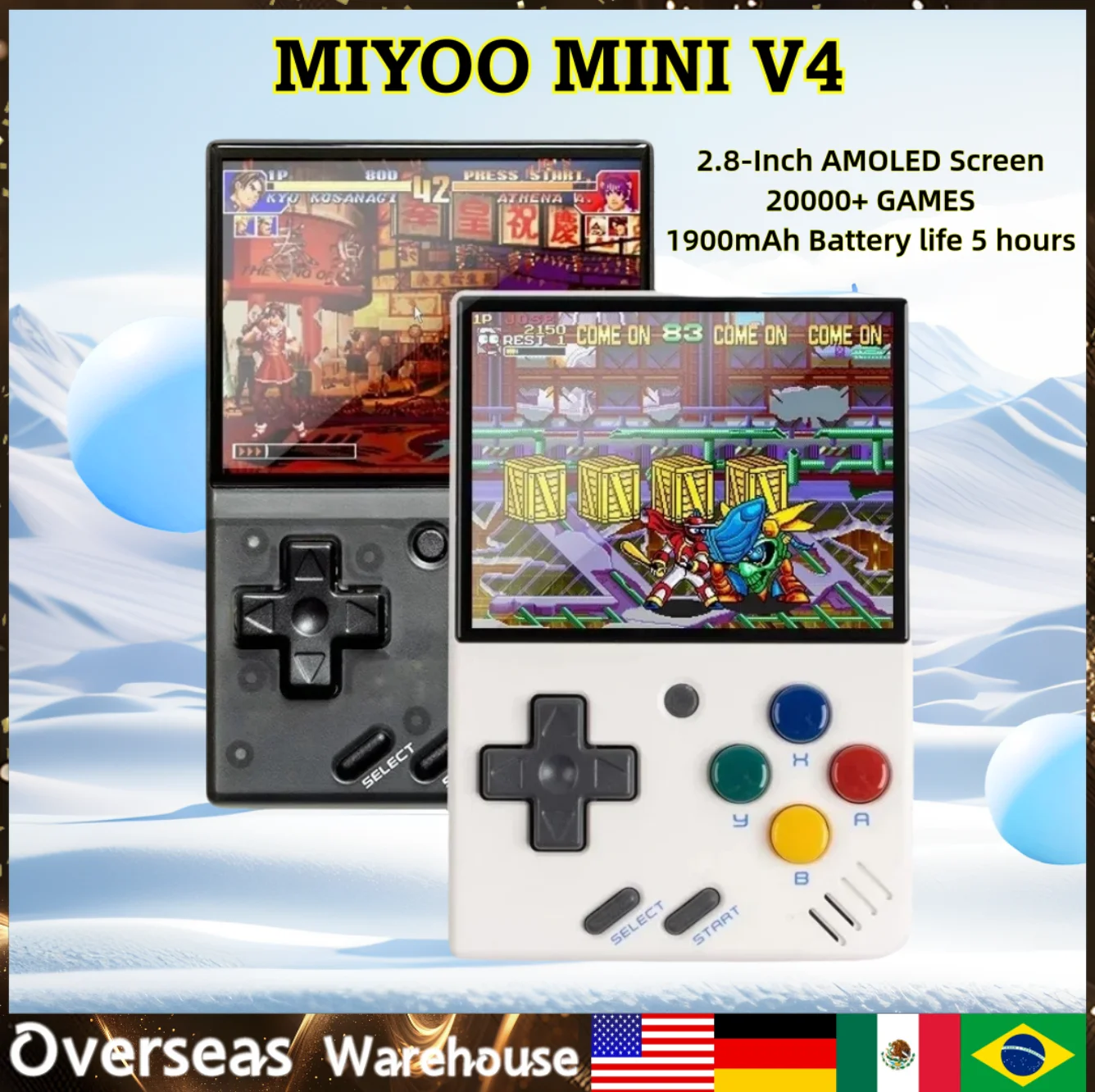 MIYOO MINI V4 Retro Handheld Game Players Consoles Portable Video Game 2 .8'' IPS Linux System OCA  Game Console For Boy Gift