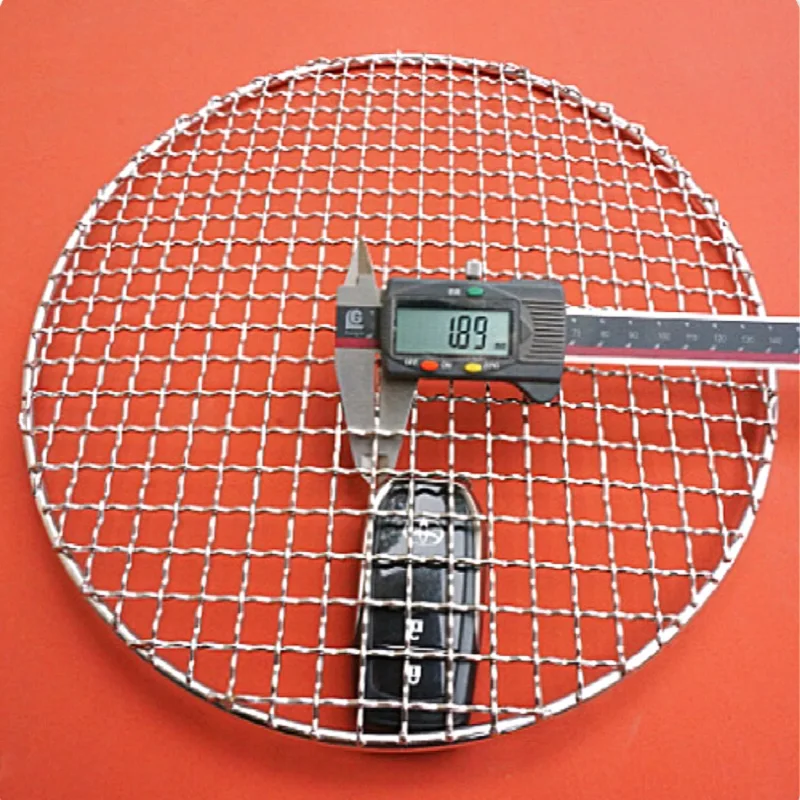 1.8mm Stainless Steel Barbecue Net Round Metal BBQ Mesh Grate Grid Camping Picnic Food Rack BBQ Grill Kitchen Tool Accessories  