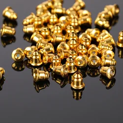 100Pcs Bullet Earring Backs for Stud Classic Gold Silver Plated Metal Plug Settings Base Ear Studs Stoppers DIY Jewelry Making