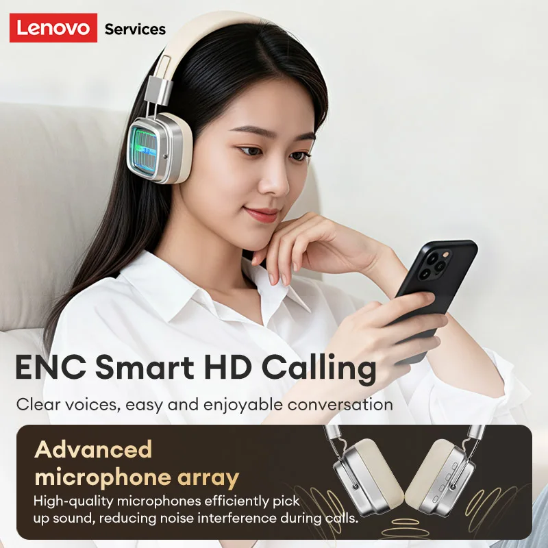 

Оригинальная беспроводная гарнитура Lenovo, игровые наушники, беспроводные наушники Bluetooth 6.0, складные спортивные наушники, 28-часовая автономная работа от аккумулятора