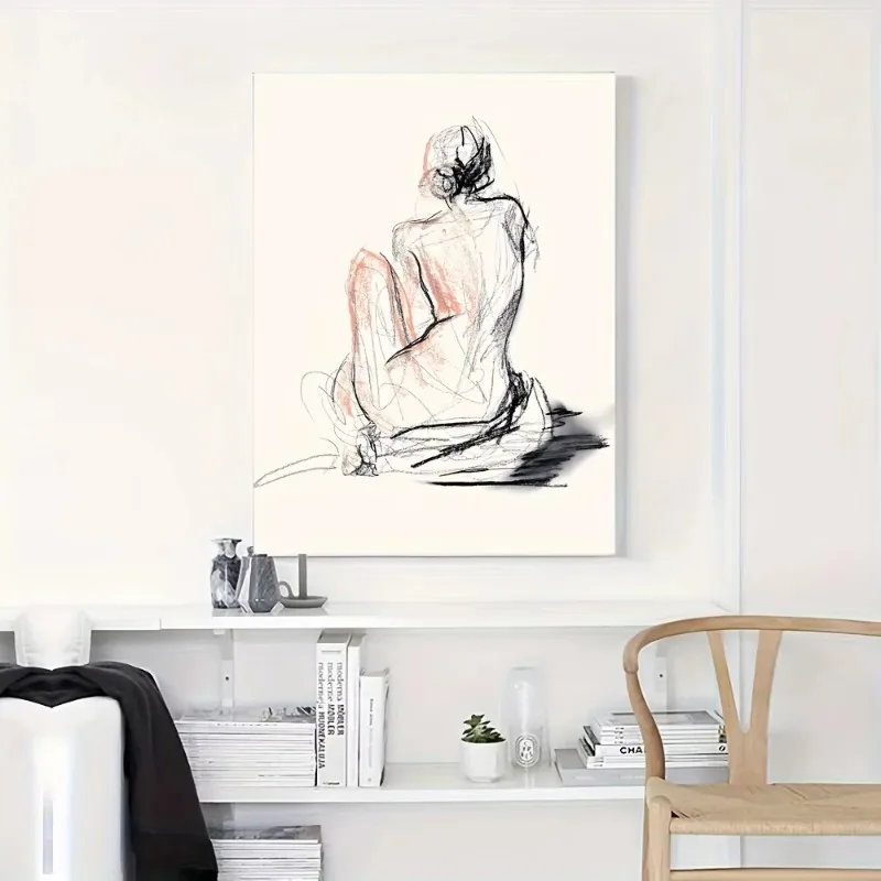 Classic Minimal Style Wall Art Abstract Line Woman HD Canvas Print Poster Home Living Room Bedroom Decorative Painting