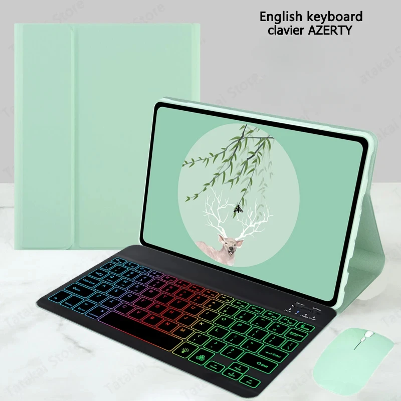 

Rainbow Backlit Keyboard for Xiaomi Pad 6 Pro Case AZERTY Clavier French for Clavier Xiaomi Pad 6 Case Clavier AZERTY French