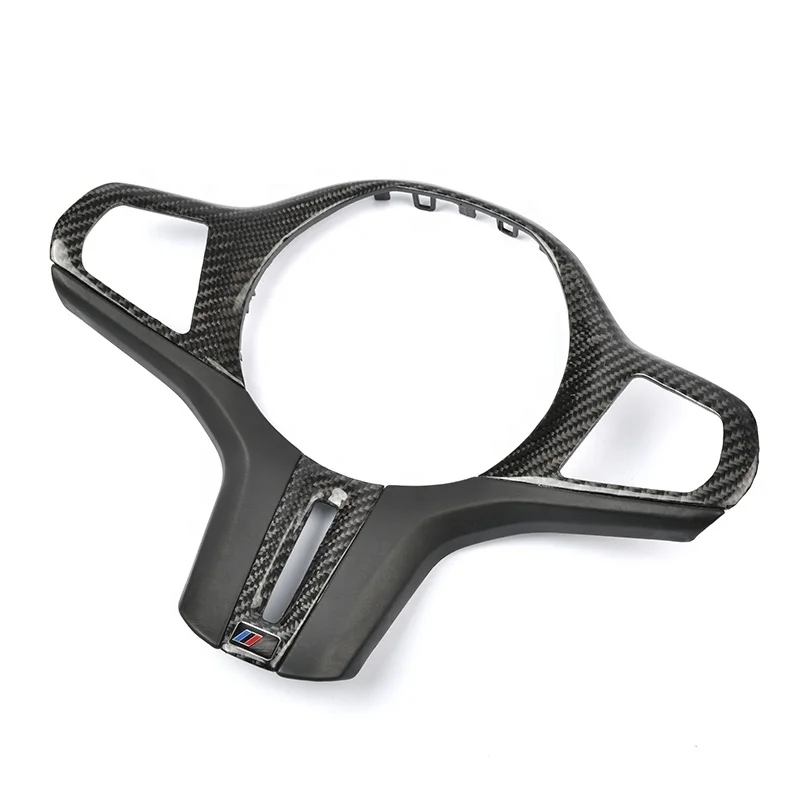 Real Carbon Fiber Car Steering Wheel Decoration Cover Trim Frame The Id7 System For BMW 8 Series G15 G16 Car Accessories