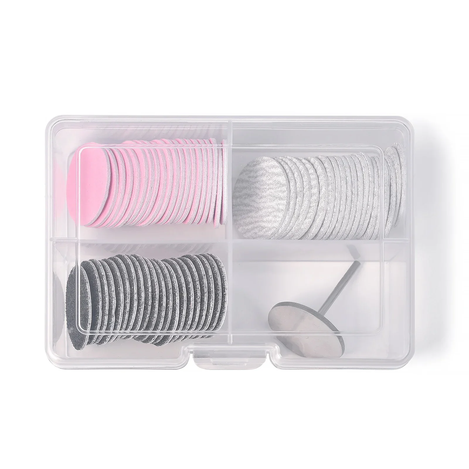 

60Pcs Replaceable Nail Sanding Paper Black White Metal Disk Shaft For Pedicure Tool Dead Skin Remover With Mandrel Drill Bit