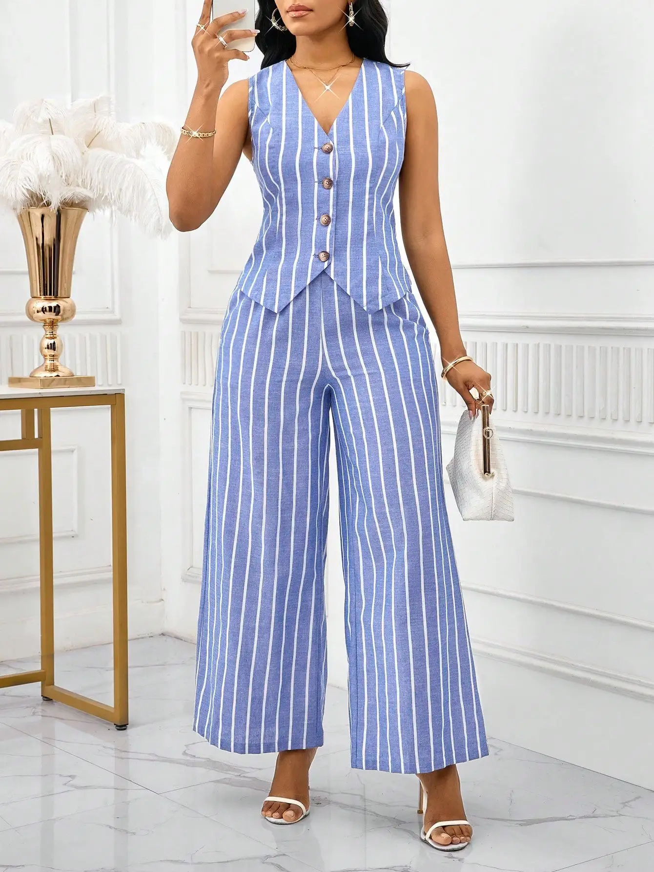 Summer Sleeveless Vest & Pants Set | Elegant Minimalist Two-Piece Outfit for Commute