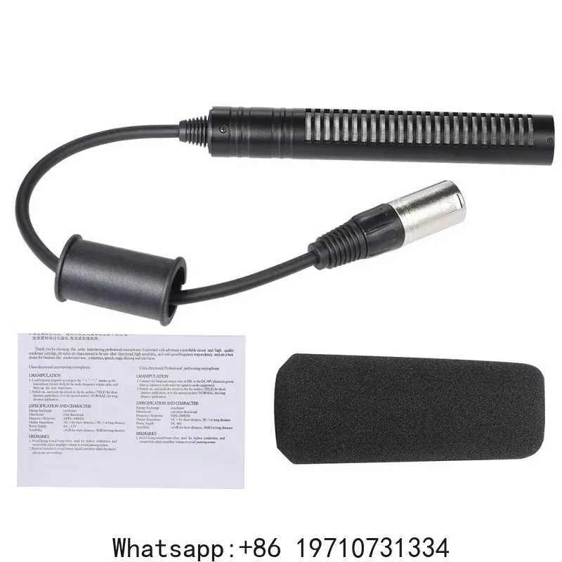 Video Recording Microphone Interview Stereo Condenser Unidirectional Mic for Sony Panosonic Camcorders--XLR Interface