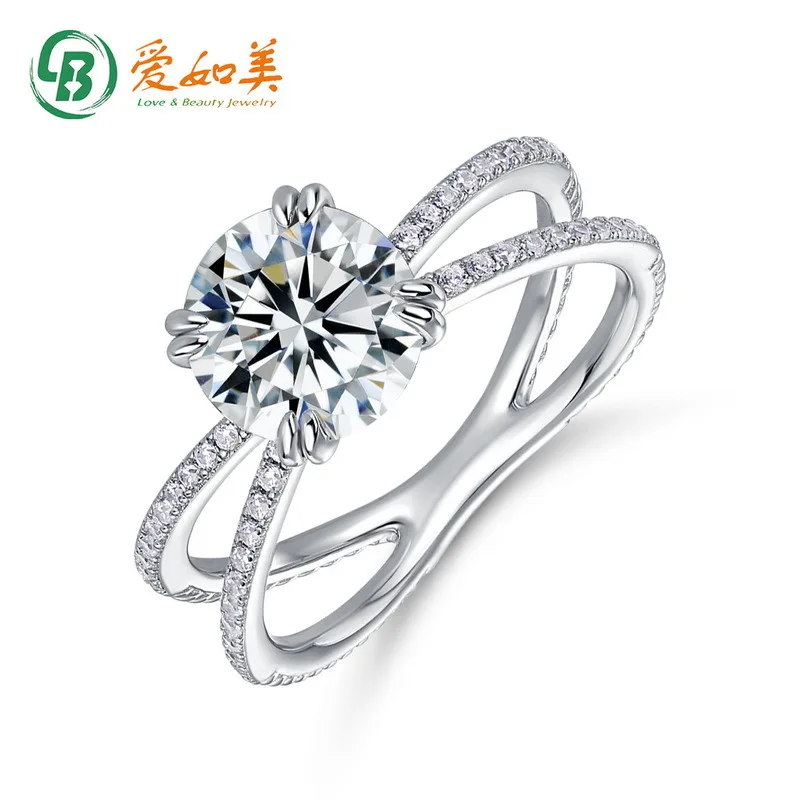 

18K Gold PT950 Platinum Silver Plated 7-layer Gold New Four Claw Ring Light Luxury Niche Design Index Finger Ring Fashion Ring