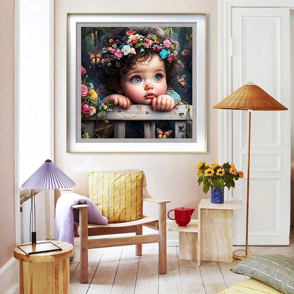 EverShine 초상화 다이아몬드 그림 소녀 공예 키트 자수 꽃 5D 다이아몬드 아트 2024 새로운 모자이크 벽 장식 거실
