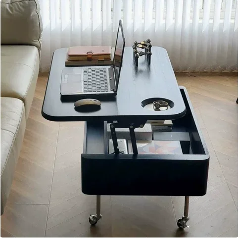 removable modern simple antique lifting coffee table wooden table living room small table household