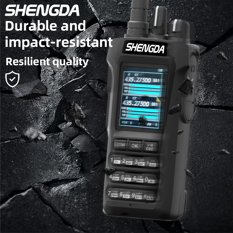 วิทยุสื่อสาร SD-R8 จับคู่ความถี่ด้วยปุ่มเดียว สแกนช่องสัญญาณ UHF/VHF 4 ย่านความถี่ หน้าจอ LCD พอร์ต Type-C / แท่นชาร์จแบบตั้งโต๊ะ