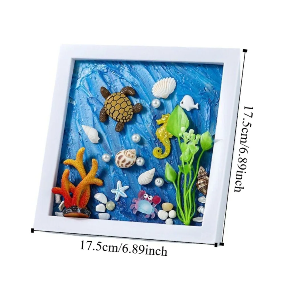 Multicolor DIY กรอบรูปการ์ตูนไม้วัสดุ 3D Ocean Scenery ภาพวาด 3D ออกแบบ Handmade Photo กรอบไม้โครงการหัตถกรรม