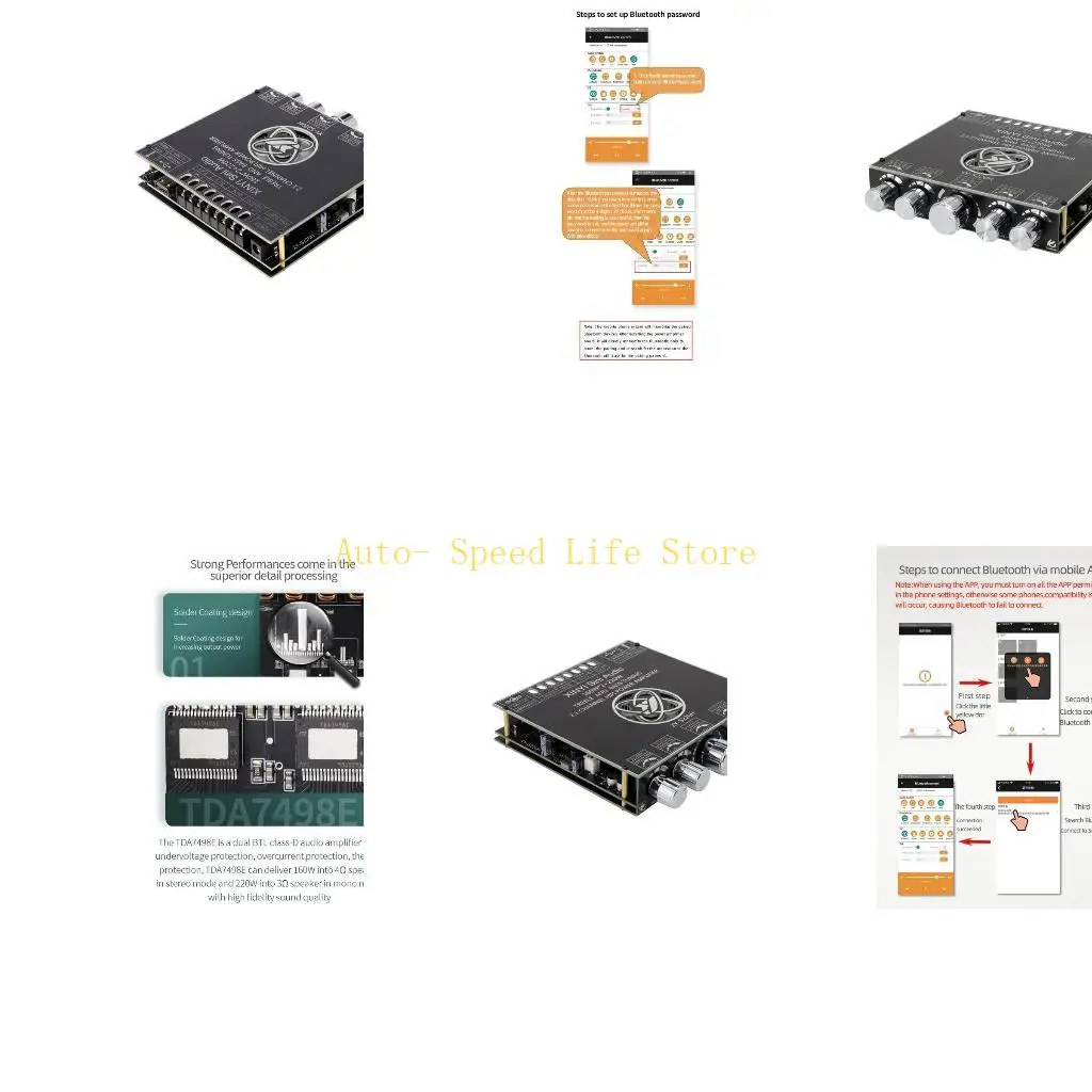 

02DA DIY Bluetooth-совместимый аудио TDA7498 Плата усилителя мощности Hi-Fi 2,1 канала