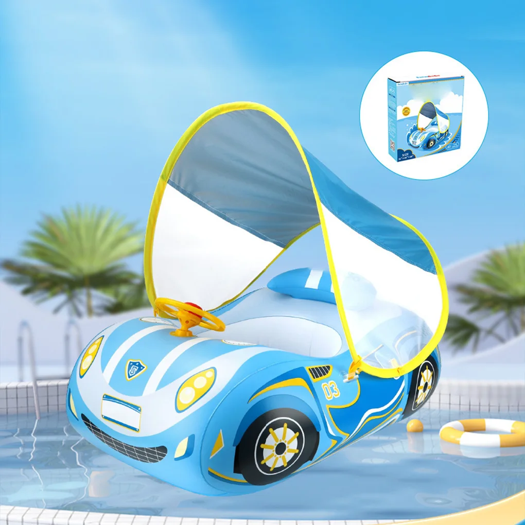 Cool รถเด็กว่ายน้ําที่นั่งลอยแหวน Inflatable ทารกลอยสําหรับฤดูร้อนเด็กว่ายน้ําเรือวงกลมเด็กวัยหัดเดินอาบน้ําน้ําของเล่น