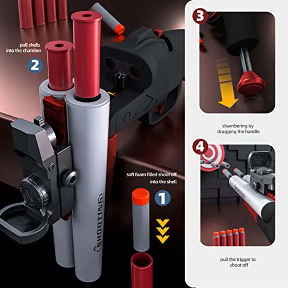 쉘 배출 소프트 총알 샷건 어린이용 TK 장난감, 드롭 배송