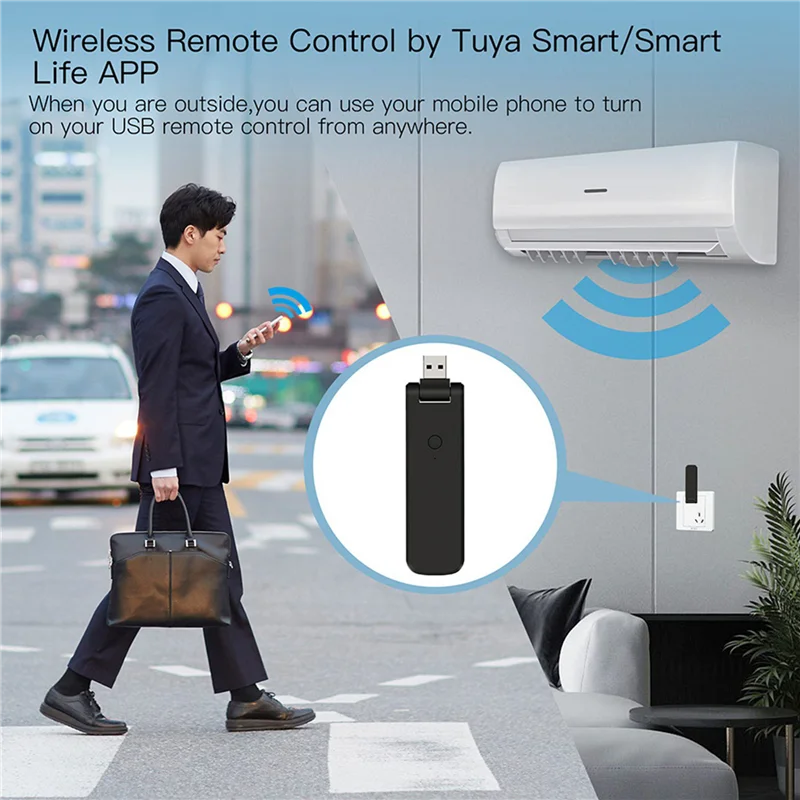 

3CGRO-3X Tuya Smart RF IR Remote Control Wifi USB Power Smart Home For Air Conditioner TV TV Support Alexa,Google Home