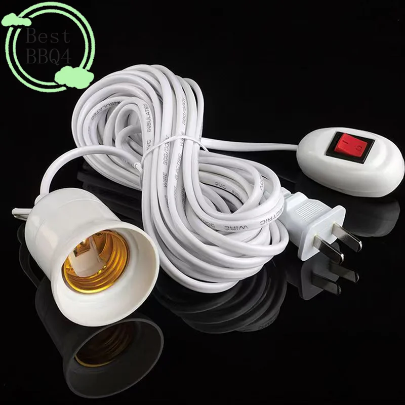 BBQ4 E27 Suspension Universal Screw Socket With Switch Lamp Plug Holder Adapter Converter With Switch Lamp 2.3m Wire Length