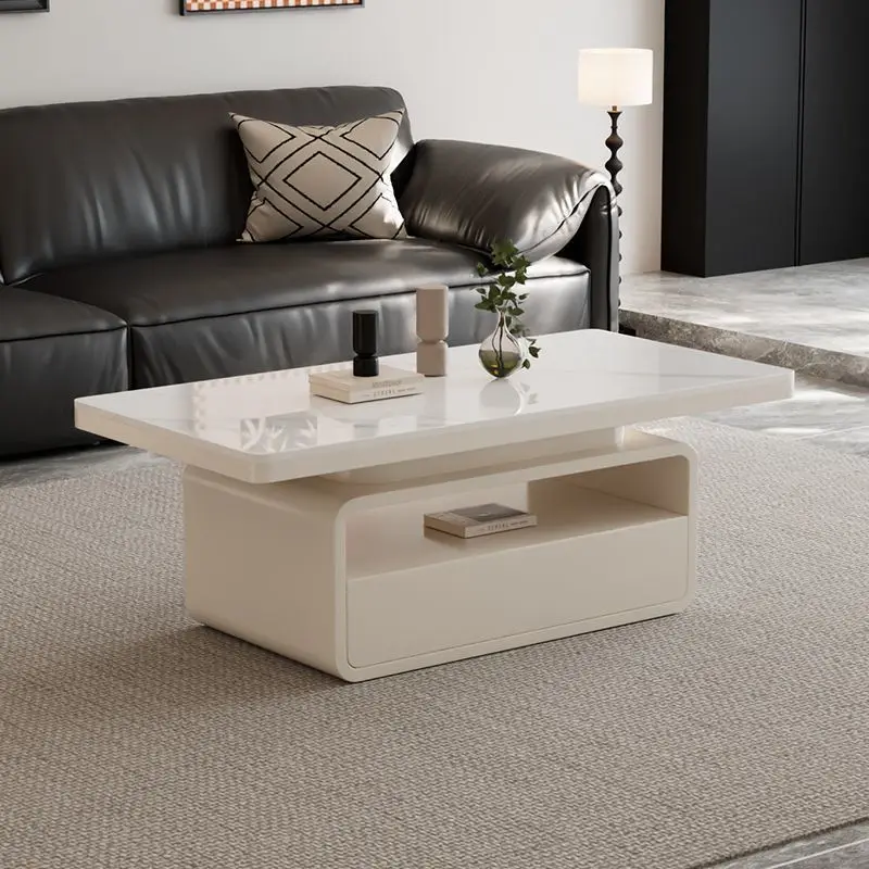 Modern, Cream, Square, Slate, Coffee Table, Living Room, Household, Creative, Minimalist