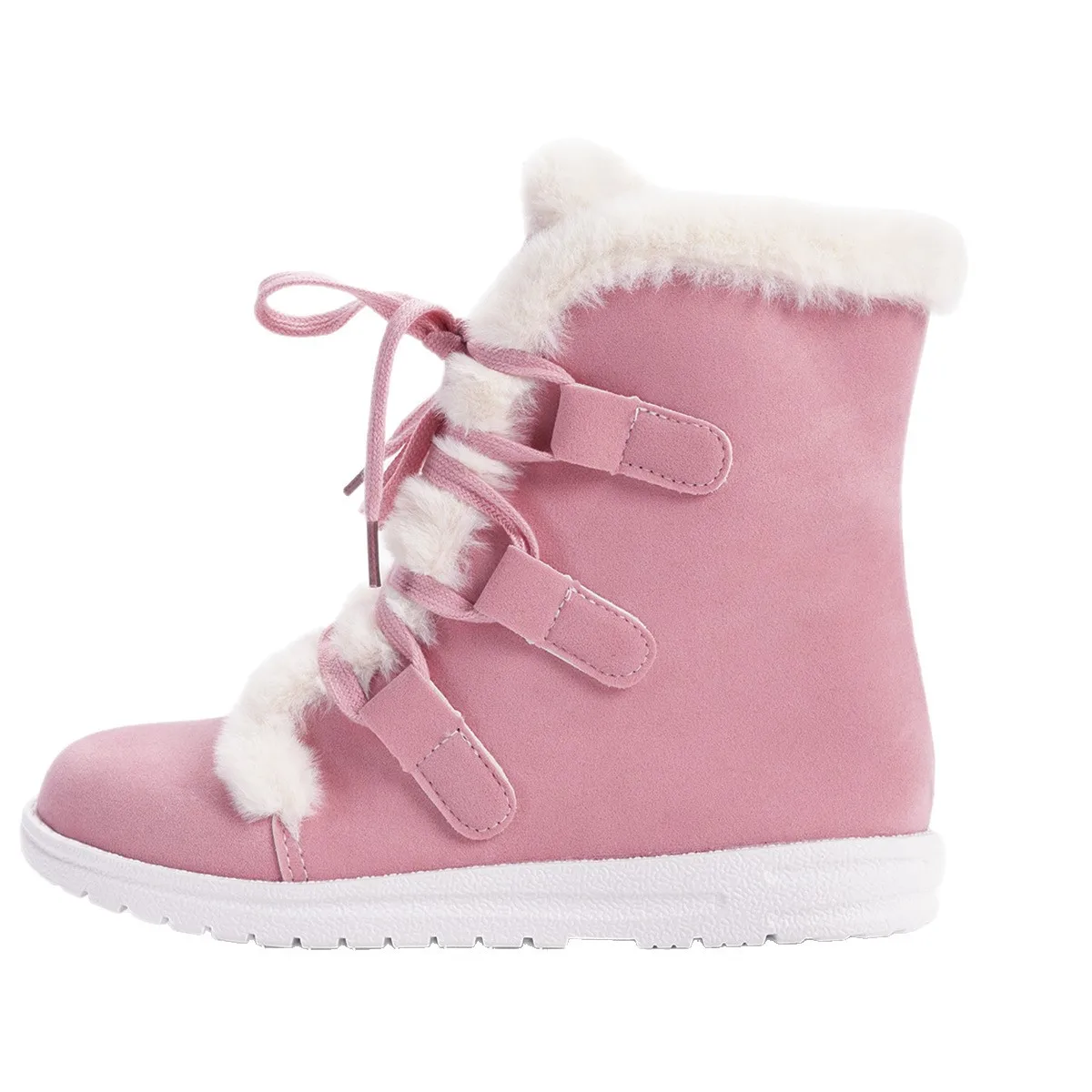 النساء أحذية الثلوج الشتاء في الهواء الطلق المضادة للانزلاق الدافئة حذاء من الجلد السيدات الجوارب الدافئة موضة مريحة حجم كبير أحذية للنساء