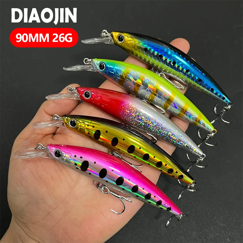 

Heavy Weight Minnow 90mm 26g Sinking Jerkbait Long cast Fishing Lure Saltwater Sea Bass Plastic Artificial Bait Fish Tackle