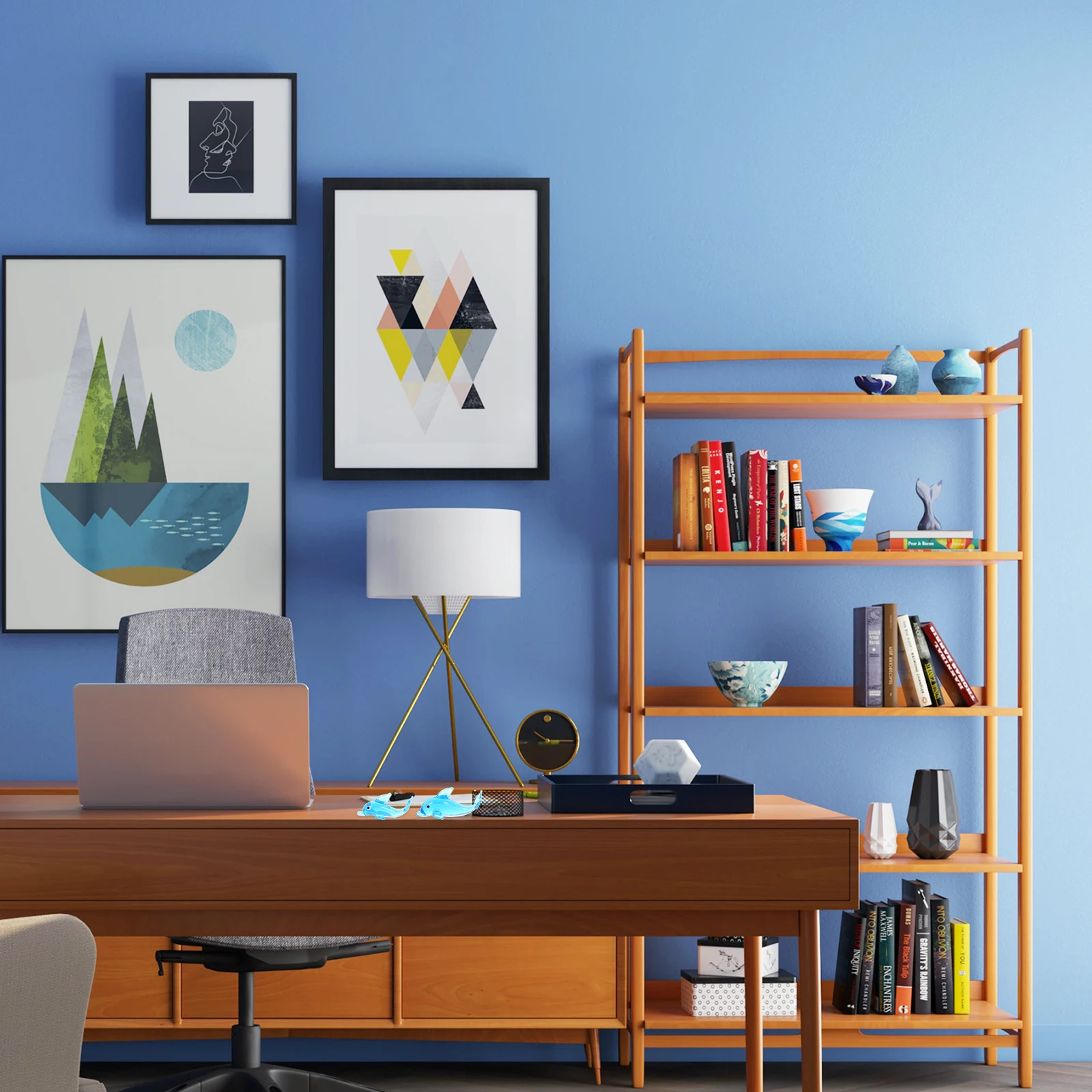 

2Pcs Glass Craft Dolphin Delicate Office Tabletop Statue Creative Gift for Girls and Friends Glass Dolphin Decor