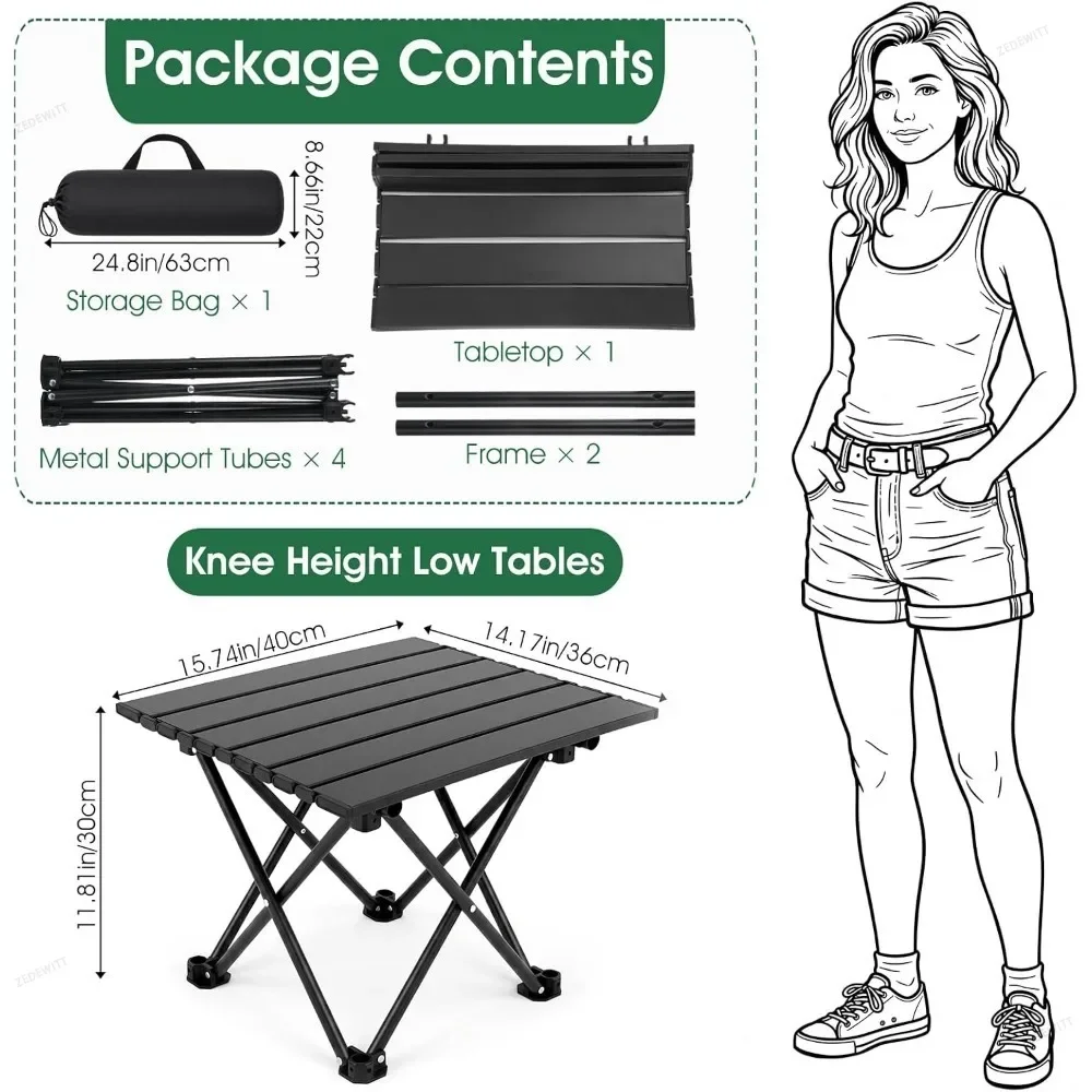 1/2PCS Camping Side Table Folding Portable Stainless Steel Multifunctional for Beach Picnic BBQ Hiking Boating Outdoor Cooking