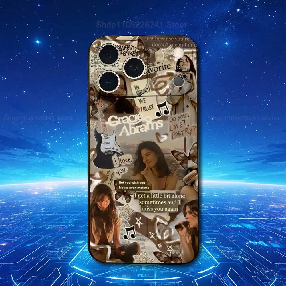 G-Gracie Singer A-Abrams Handyhülle für iPhone 17,16,15,14,13,12,11,Plus,Pro Max,XS,X,XR,SE,Mini,8,7,Weiches Silikon Schwarz