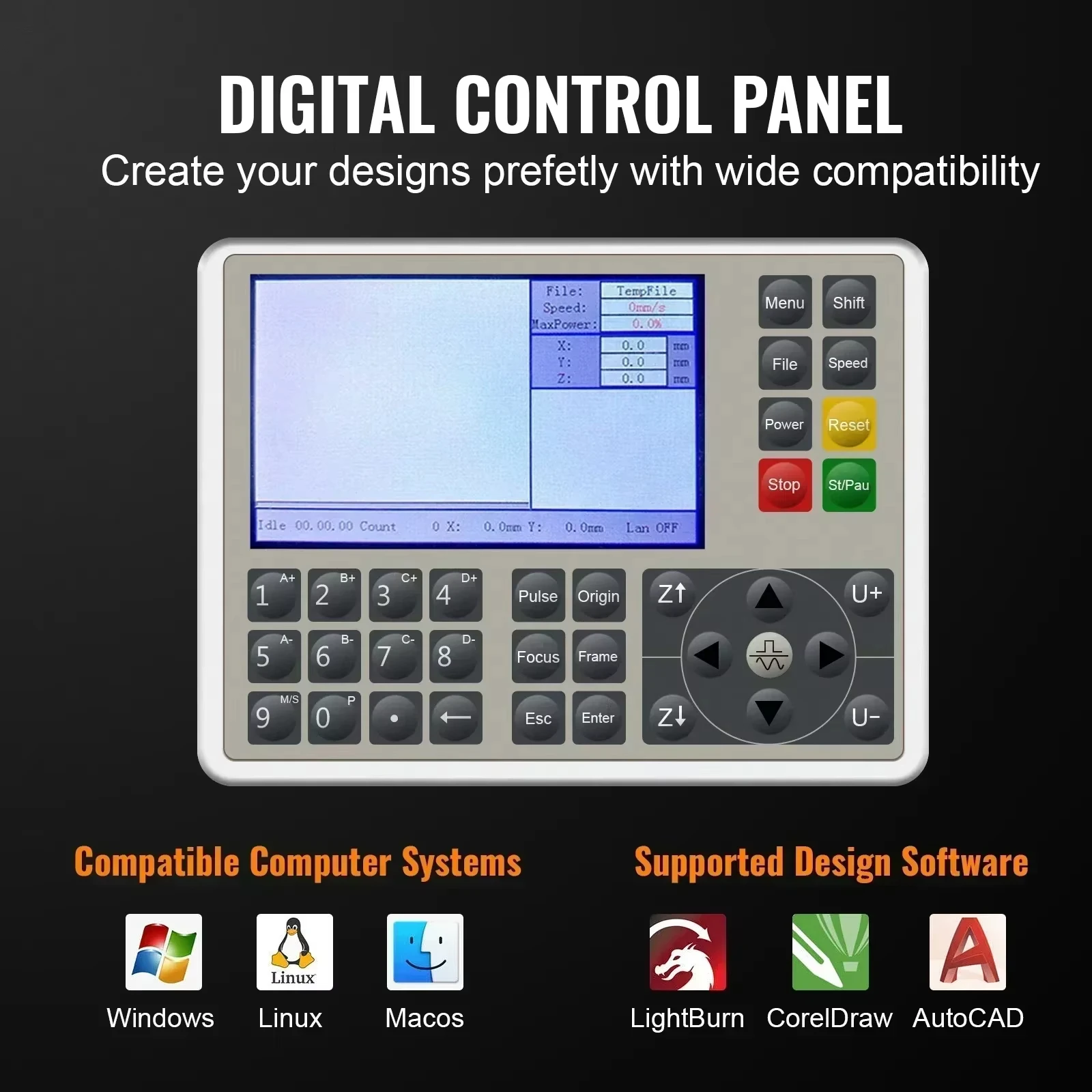 

Лазерный гравировальный станок VEVOR CO2 50/60 Вт, 40*60 см, RUIDA/M2, для дерева, кожи, акрила, с водяным охлаждением