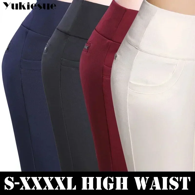 Mallas cálidas de terciopelo grueso para mujer, pantalones elásticos de cintura alta, ajustados e informales, novedad, Otoño e Invierno
