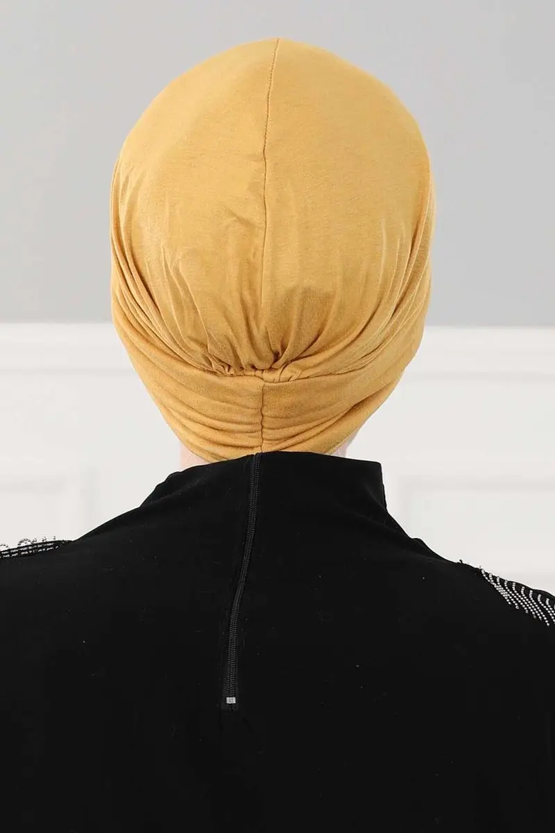 Pleated combed Bone mustard