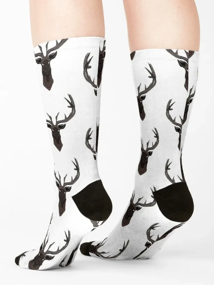 Lost Eyes Bull Elk Socks Conjunto de escalada meias felizes de designer para meninas e homens