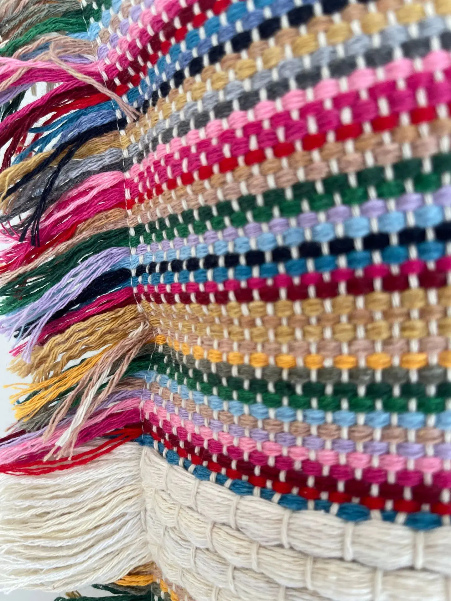 Boho Weave Fransen-Sofakissenbezug Cojines Kontrastierende Textur Fransenstreifen Kissenhülle Deko Zuhause 45x45cm – Detail 14