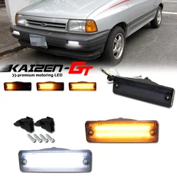 Switchback Amber Sequential LED Front Turn Signal Light w/ White DRL For Ford Festiva, For Mazda 323 626 B2000/B2200/B2600 Truck