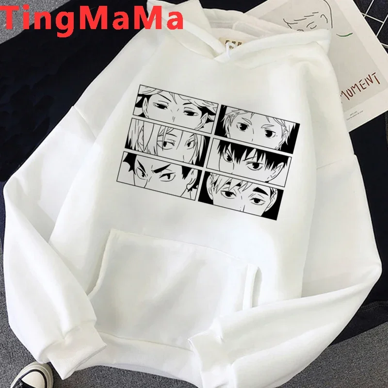 Nekoma Hoodie Volleyball Katzenpfote Anime Sport Club Ästhetisch Vintage Japanisch Schwarz Oversized Lässige Sport-Sweatshirts – Detail 7