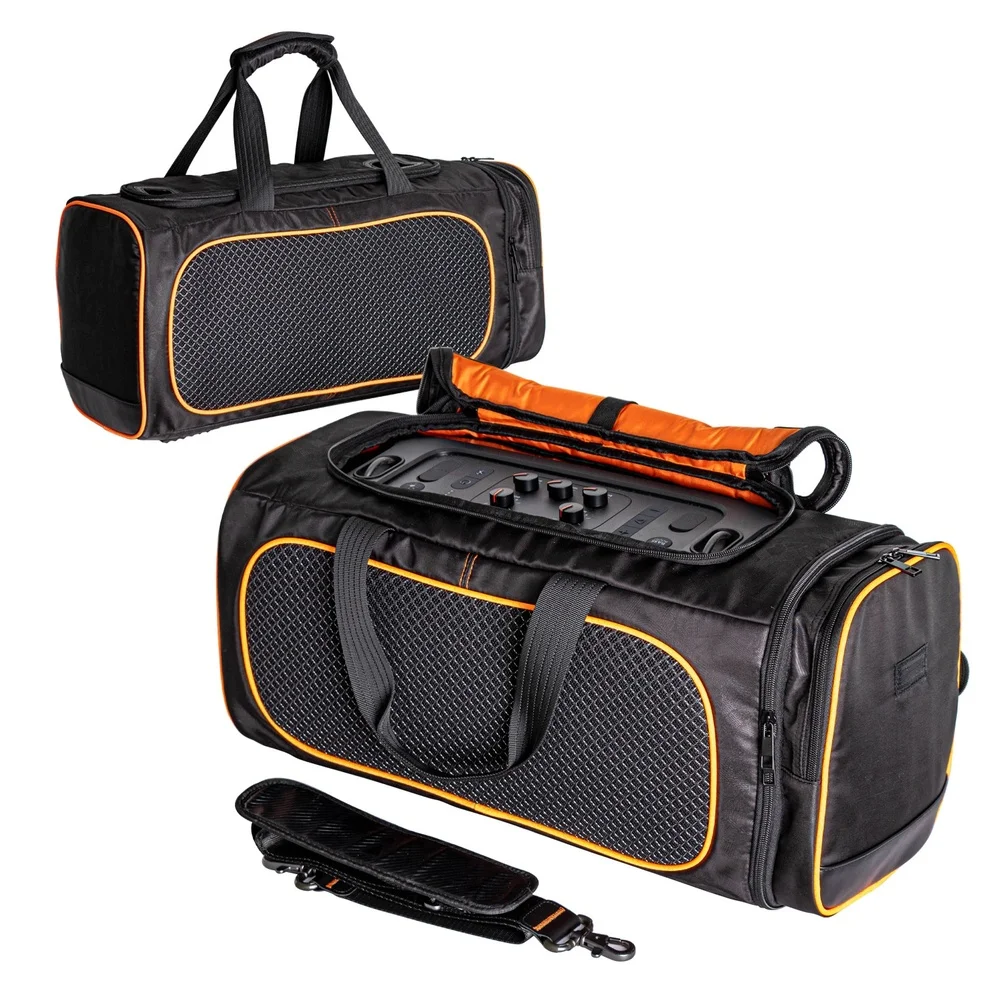 Speaker Microphone Protective Case EVA Shock Absorb Storage Organizer 53.5x22x24.5 Cm Compartments Charging Port Shoulder Strap
