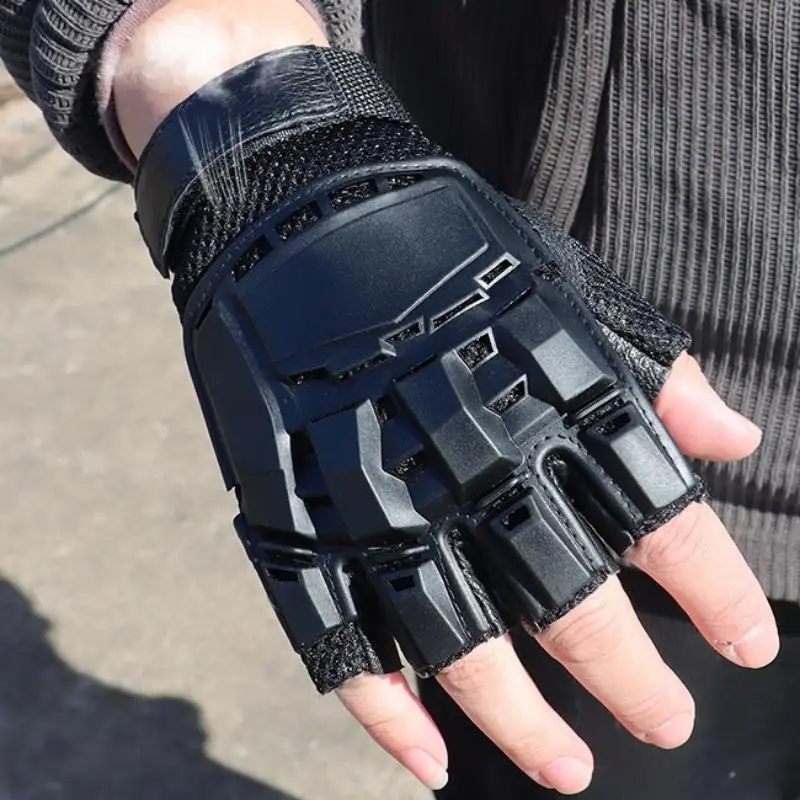 قفازات تكتيكية Airsoft قفازات الرماية للرجال القتالية الألوان التدريب تسلق نصف اصبع قفازات الرجال في الهواء الطلق #4