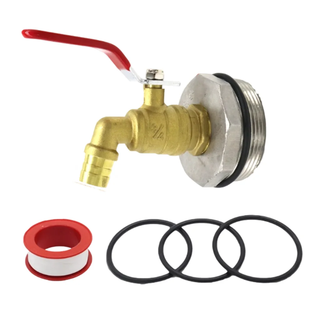 

Латунный клапан для бочки 200 л, как показано на фото, для перекачки жидкостей, герметичный, с прокладками, установка без инструментов