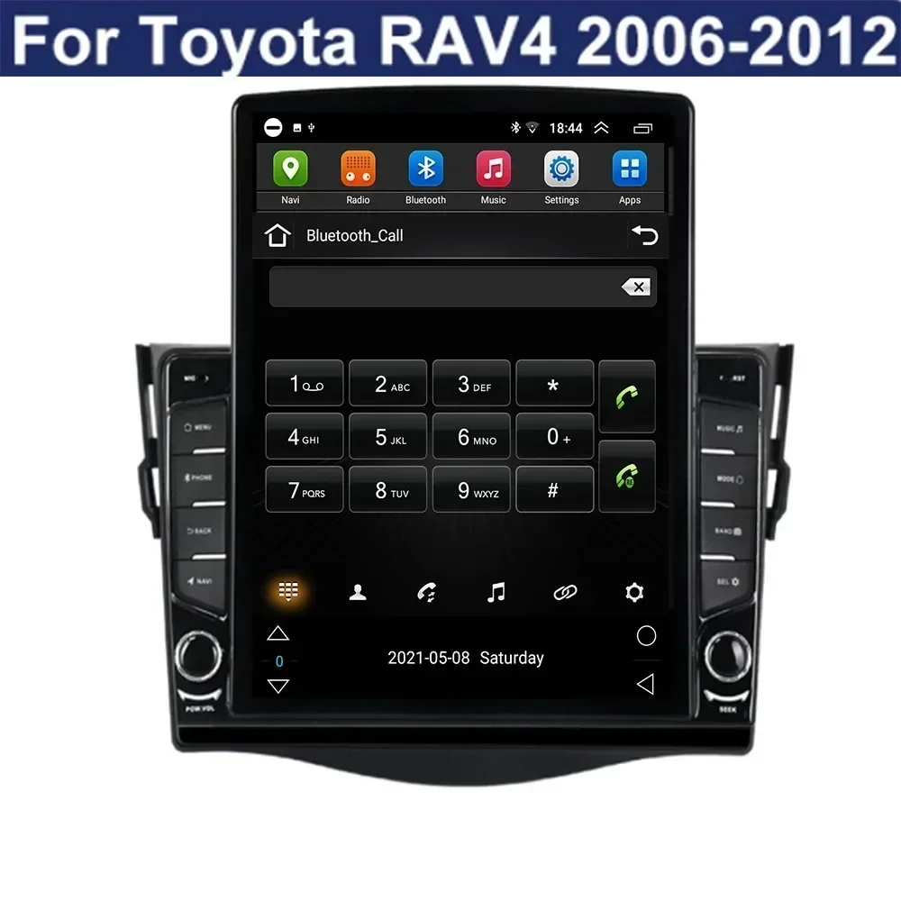 Autoradio Android 13 pour Toyota RAV4, 2006-12, Lecteur Vidéo, GPS, Stéréo, Carplay, DSP, Caméra RDS, 2Din