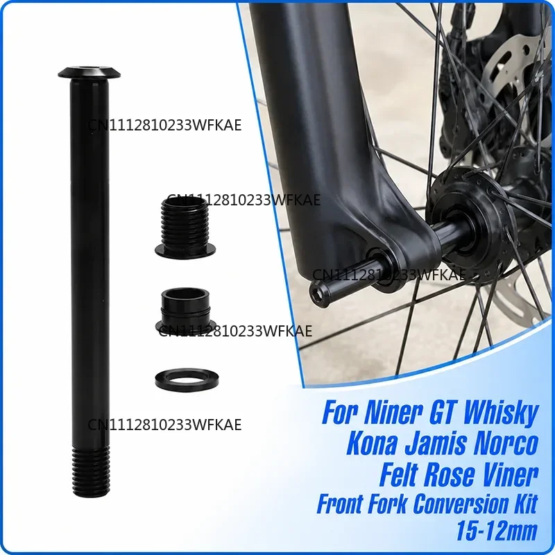 For Niner GT Whisky Kona Jamis Norco Felt Rose Viner Front Axle Fork Conversion Kit 15-12mm For Converting the Axle on Bike