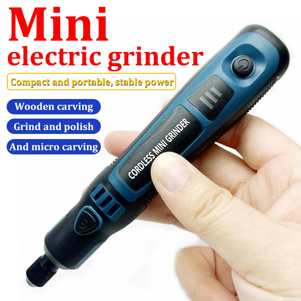 USB Charging Cordless Rotary Tool Mini Electric Grinder Electric USB Mini Wireless Drill with Accessories DIY Set Polishing Tool