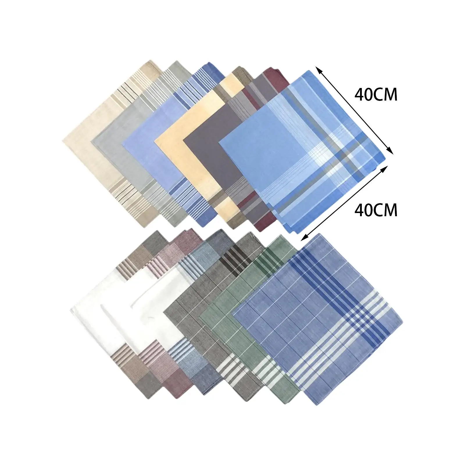 Cotton Men's Handkerchiefs Hankies Premium Pocket Square for Prom Accessory