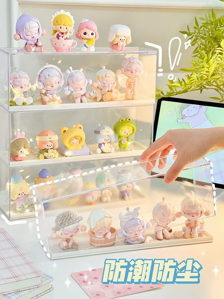 Blind Box Showcase Acrylic Japanese Anime Figures Garage Kit Storage Box DIY Removable Dustproof Figures Display Case